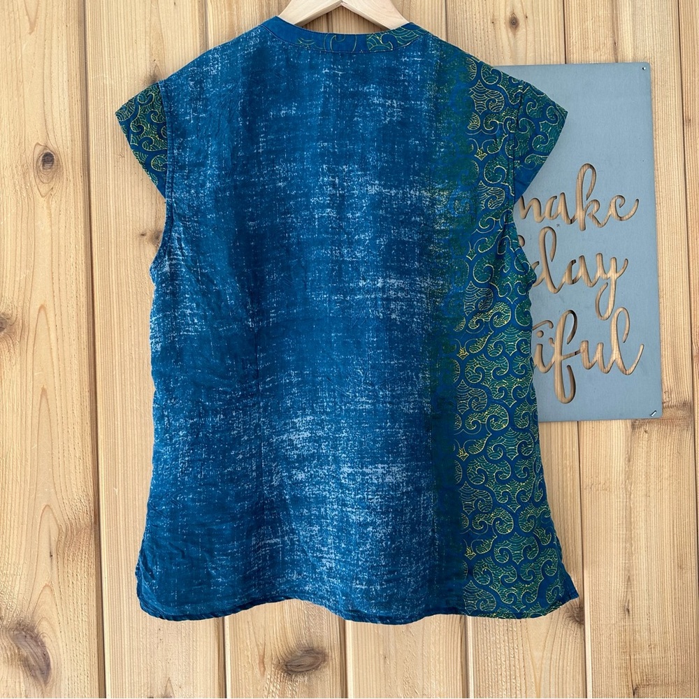 Citron Medium Floral Silk Top - Picture 2 of 6